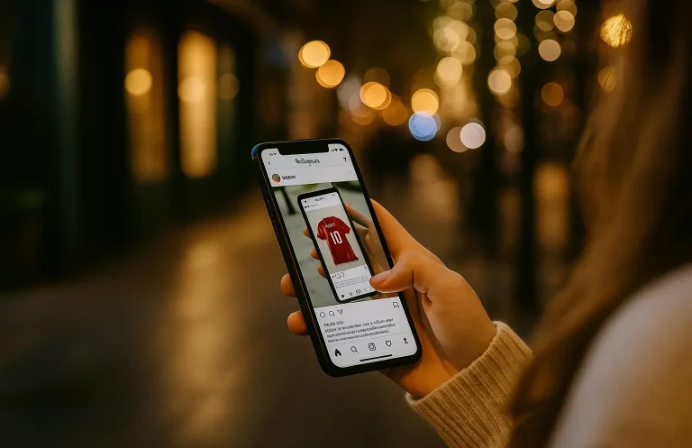 Hand hält Smartphone mit Social Media Video – Instagram Reels mit Mehrwert und Wirkung
