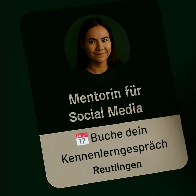 Das fertige Instagram-Profil zeigt eine klare Bio inklusive CTA und Standortangabe. Die Hand ist nicht mehr im Bild die Positionierung steht